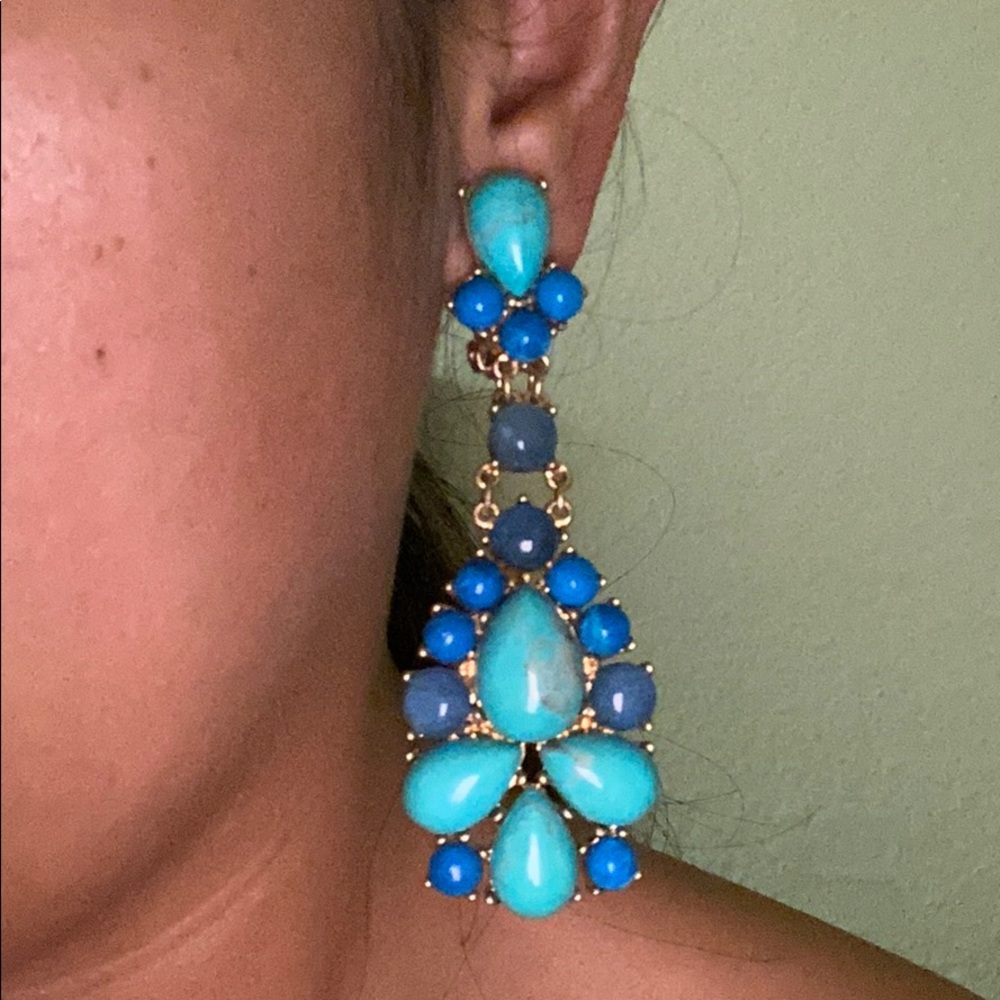 🆕🆕 SEQUIN BLUE STATEMENT EARRINGS